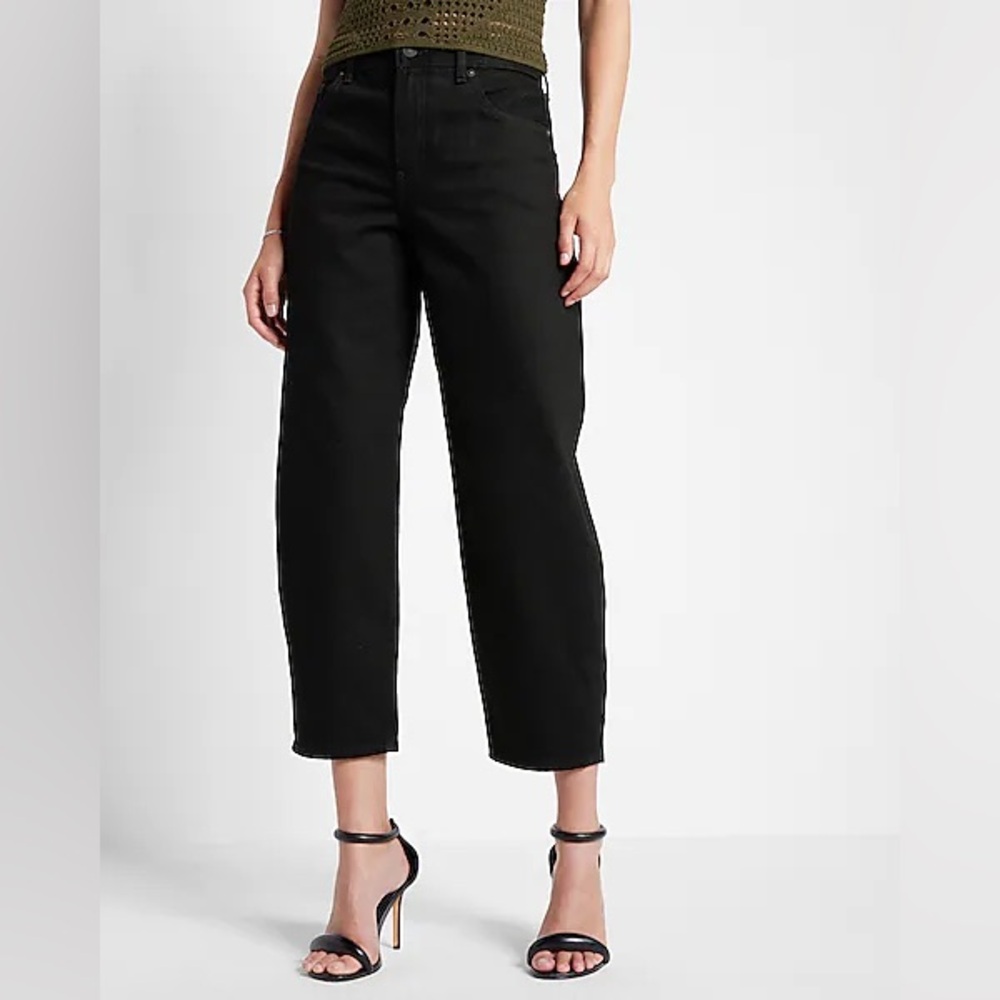 Express High Waisted Black Balloon Leg Jeans Size 2